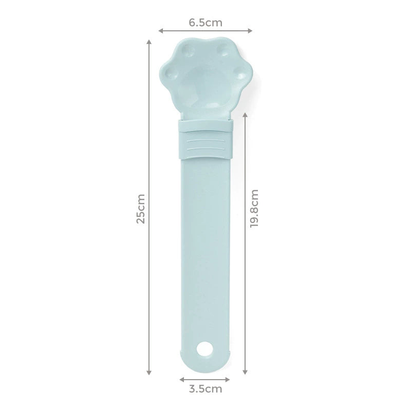 🎉 Cuchara Extensible para Snacks de Gato con Forma de Patita | Alimentador sin Desperdicios para Mascotas 🎉
