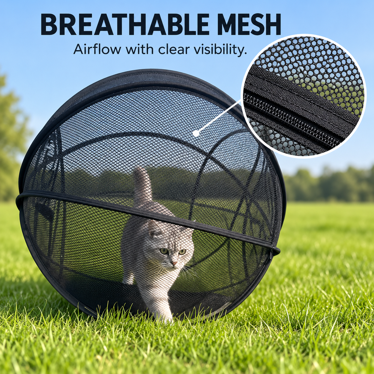 🐱🌿 Pop-up Mesh Playpen