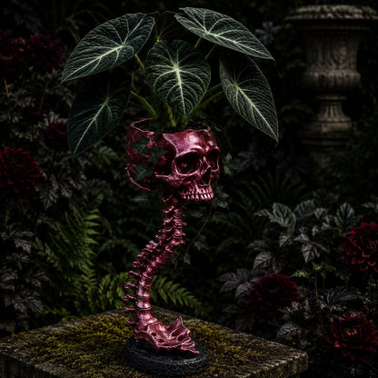 💀 🌿 Sculptured Skull Flowerpot