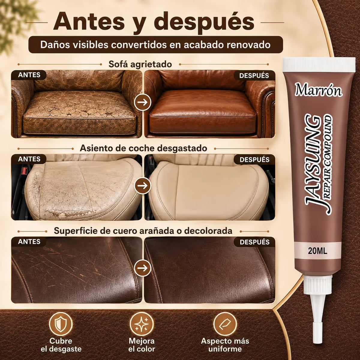 🔥 Limited-Time Offer – Buy 1, Get 1 FREE! 🔥 Advanced Leather Repair Gel