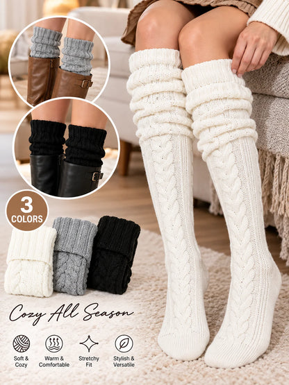 Women’s Cozy Knit Boot Socks for Fall & Winter