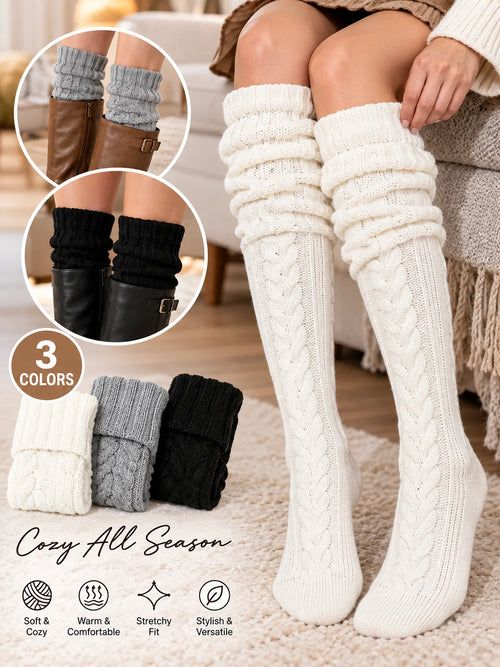 Women’s Cozy Knit Boot Socks for Fall & Winter