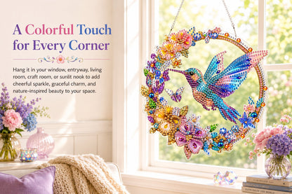 💥 Hummingbird Diamond Art Hanging Ornament Kit – Sparkling DIY Window Ornament 🐦✨