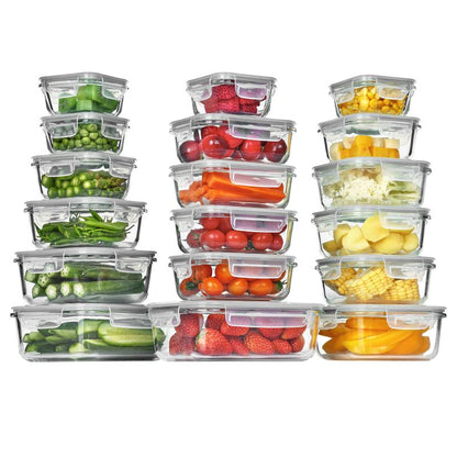 🔥18 Recipientes de Vidrio para Alimentos con Tapa🚨-Tarros de vidrio aptos para microondas, horno y congelador.
