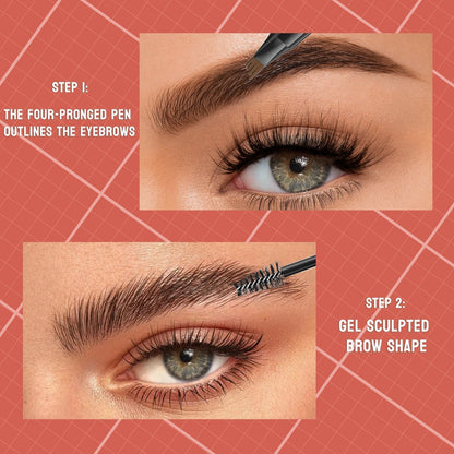 🔥✨BUY 1 GET 1 FREE!!2-in-1 Brow Pen and Sealing Brow Gel for Real Fuller Eyebrows🥳