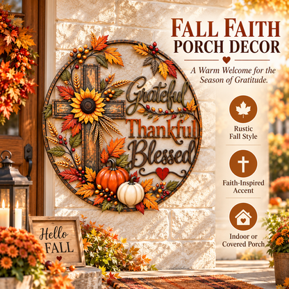 🍂 Grateful • Thankful •  Fall Faith Wall Decor ✝️🌻