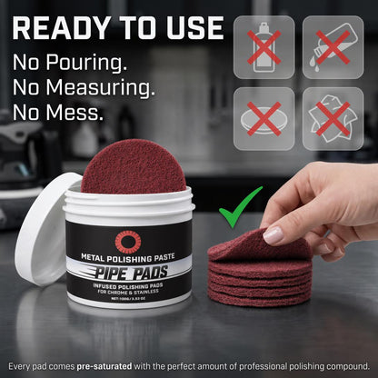 MirrorFinish Pads Remove scratches and oxidation.