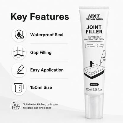 Waterproof Joint Filler for Kitchen & Bathroom, Includes Scraper