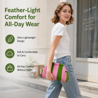 Bolso cruzado en nube a rayas y lunares de diamantes para mujer – Bolso ligero con cierre de clip para el estilo de cada día 👜