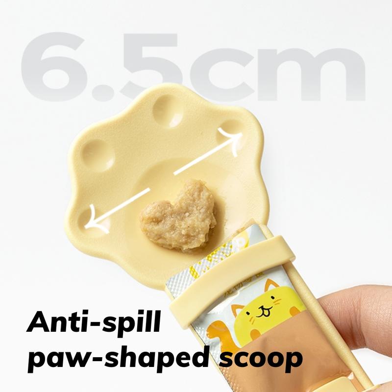 🎉 Cuchara Extensible para Snacks de Gato con Forma de Patita | Alimentador sin Desperdicios para Mascotas 🎉