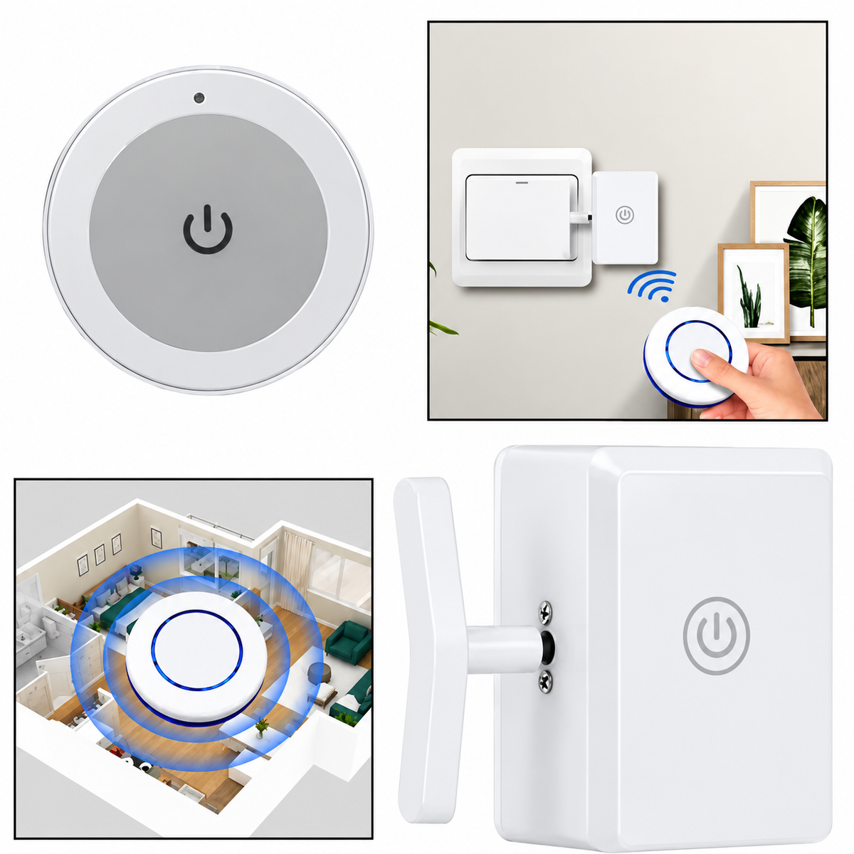 🔥Black Friday Deal｜2 In 1 Wireless Intelligent Button Lazy Remote Control Switch Light On Panel