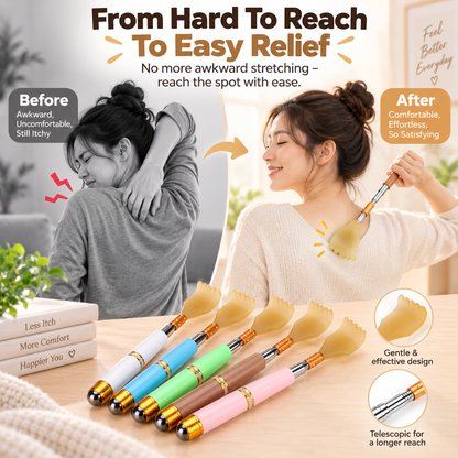🖐️ 50% OFF NOW! Retractable Stainless Steel Back Scratcher, Portable Back Scraper with Soft Claw, Telescopic Itch Relief Tool for Home Travel