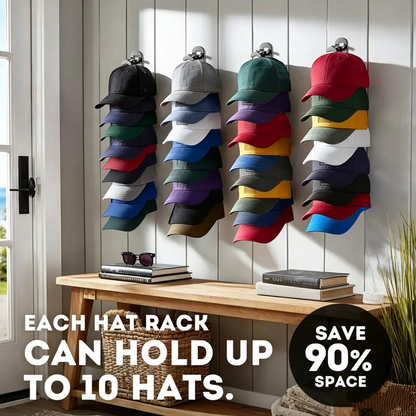 Hat Rack for Wall – Baseball Cap Organizer Holds Up to 20 Hats