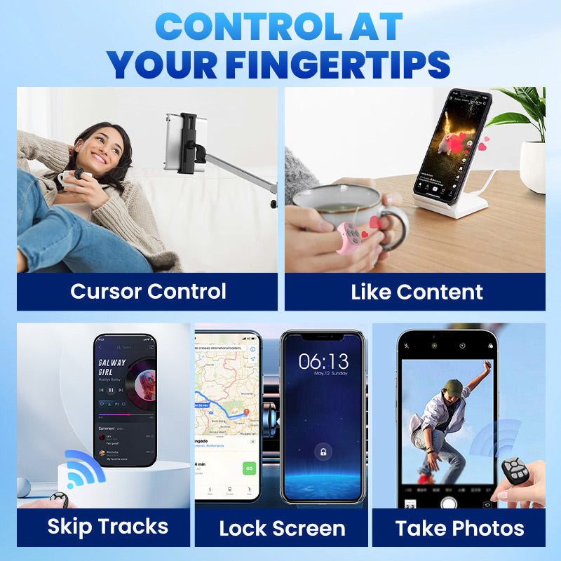 🎮 Bluetooth Ring Remote Control – One-Click Phone Control for Videos, Selfies & More ✨