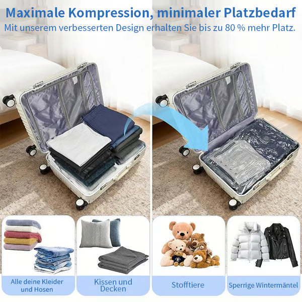 Set de bolsas de compresión para viaje con aspiradora inalámbrica🧳