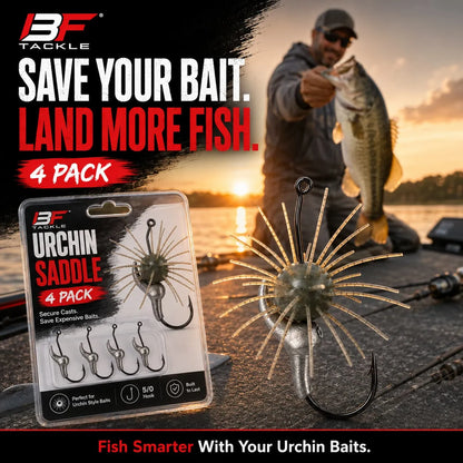 Urchin Saddle Fishing Rig – 4 Pack 🎣 Bait-Saving 5/0 Hook System with Adjustable Sink Rate