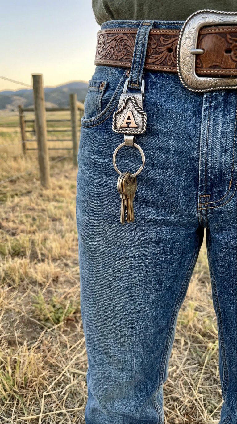 Custom Country Leather Keychain