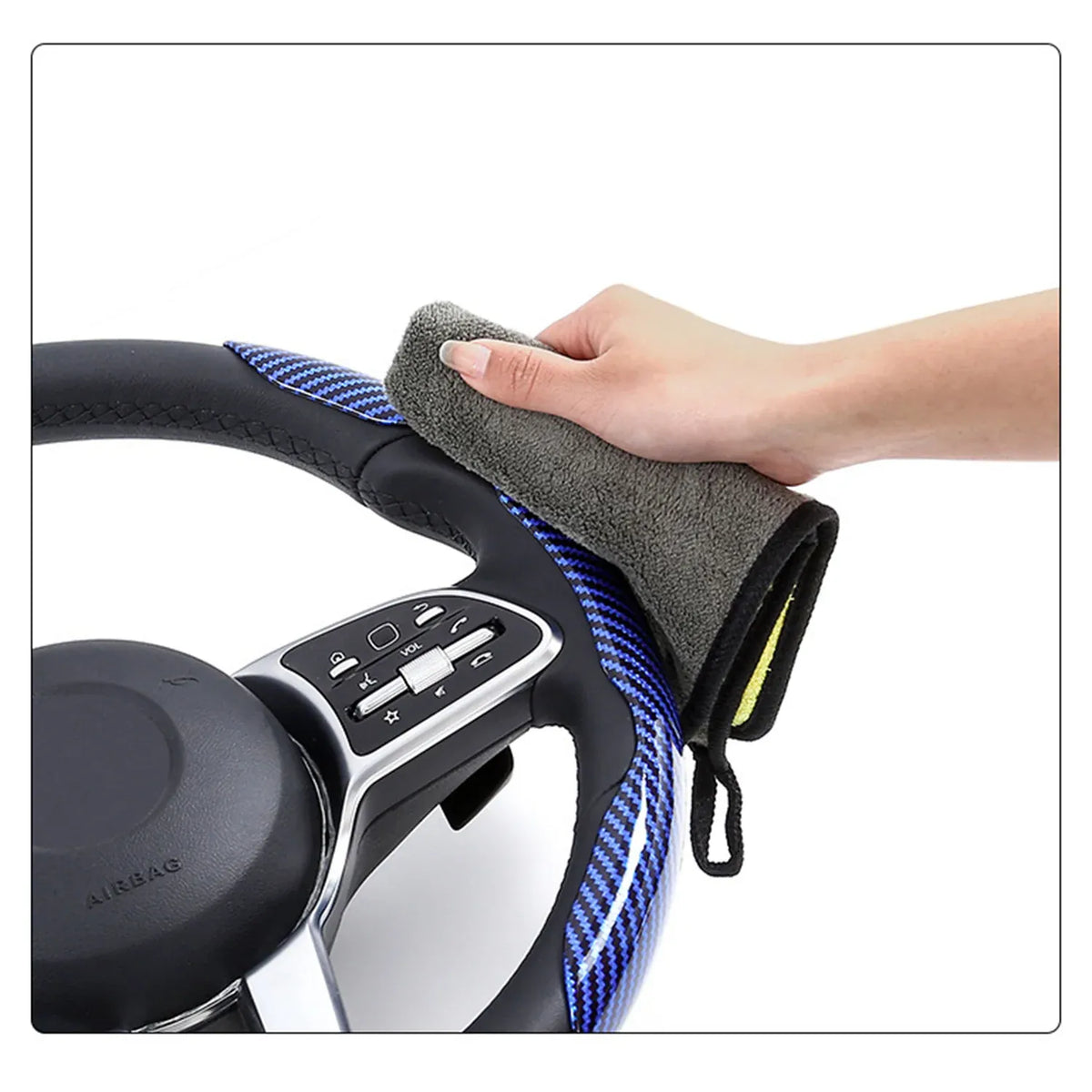 🎉Non-Slip Half Cover Car Steering Wheel Protector | Easy Clip On Installation