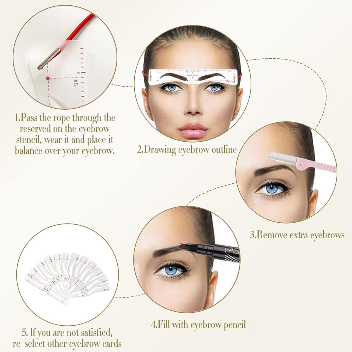 🔥✨Reusable Eyebrow Stencil Shaper Kit (12-pack)