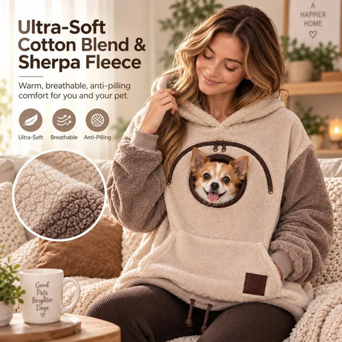 🔥 2026 A Must-have for Pet Lovers 🐾 Cozy Pet Carrier Hoodie – Soft Fleece Cuddle Pouch Sweatshirt for Cats & Small Dogs