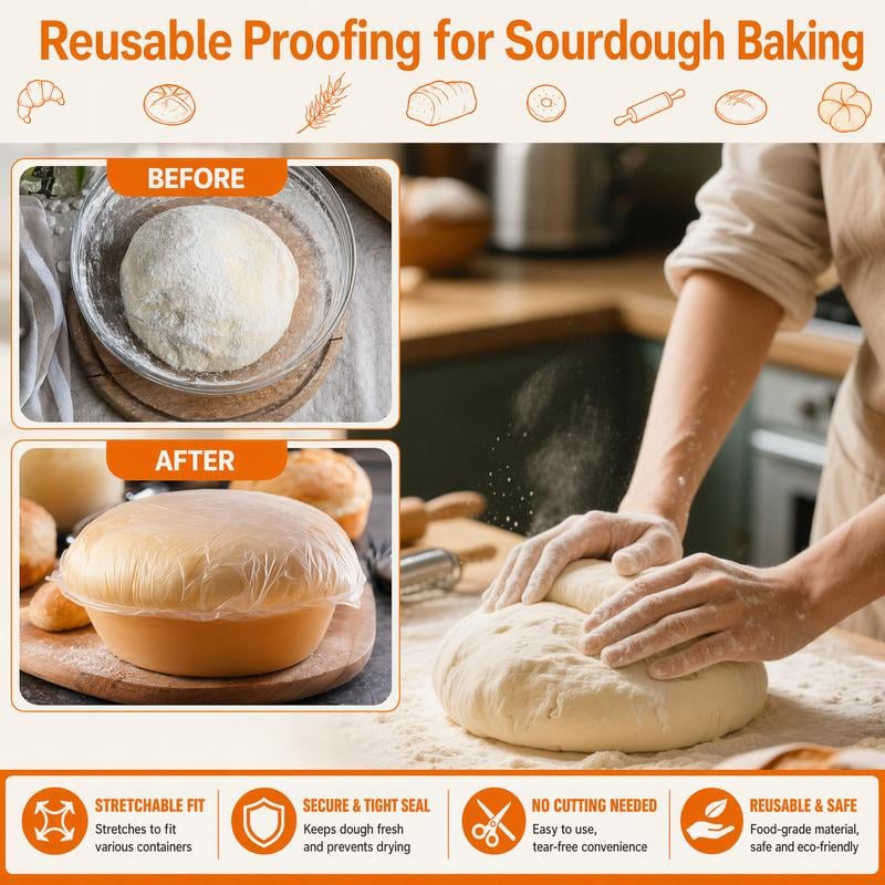 🔥LAST DAY SALE 50% OFF-100Pcs Medium Reusable Elastic Plastic Bowl Covers - Kitchen Bread Proofing,