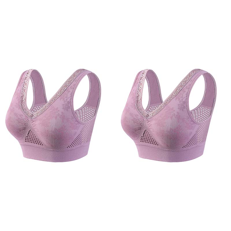 🏆 Last Day Buy One Get One Free -Special Price $19.99! 💐 🎁Lace Wireless Pure Cotton Buttonless Comfy Lifting Bra