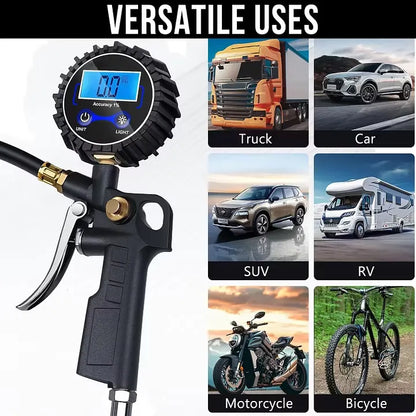 ⏰🔥Limited-Time 49% Off🔥Digital Tire Inflator Gauge 3-In-1 Inflate Deflate Pressure Tester High Accuracy Backlit LCD Air Compressor Tool For All Vehicles