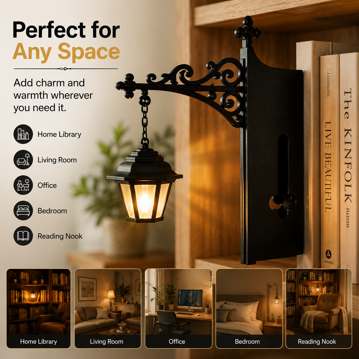 Library Lanterns - Decorative Bookshelf Lighting