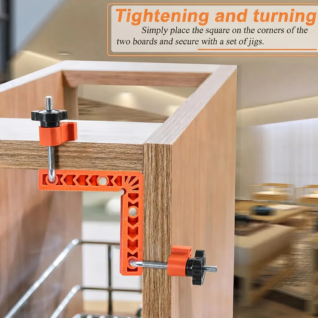🔧90 Degree Corner Clamp & Positioning Square Set - (3" 4")inch x 8 Right Angle Clamp with 8 Clamp ABS Plastic L-Shaped Tool