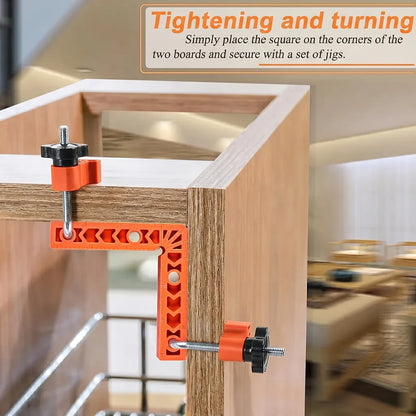 🔧90 Degree Corner Clamp & Positioning Square Set - (3" 4")inch x 8 Right Angle Clamp with 8 Clamp ABS Plastic L-Shaped Tool