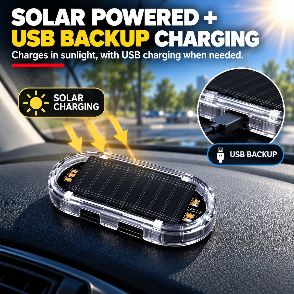 🚨Solar Powered Fake Car Alarm Light