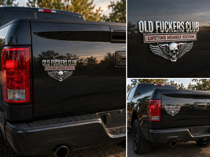 💀  Chrome Peel-and-Stick Badge for Trucks, SUVs, Toolboxes & Garages 😎