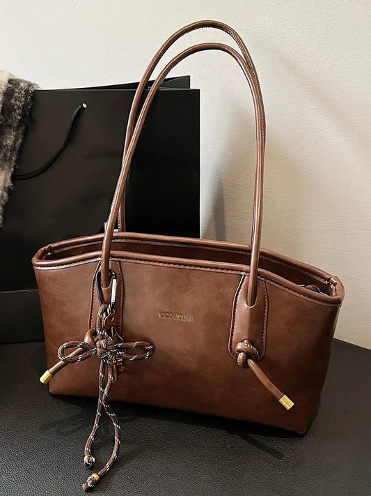 Bolso de hombro elegante de color liso para mujer 2026