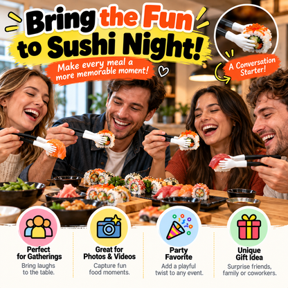 😂 Funny Tiny Hands Sushi Chopsticks – Hilarious Mini Hand Food Grabber for Sushi Lovers & Party Gifts
