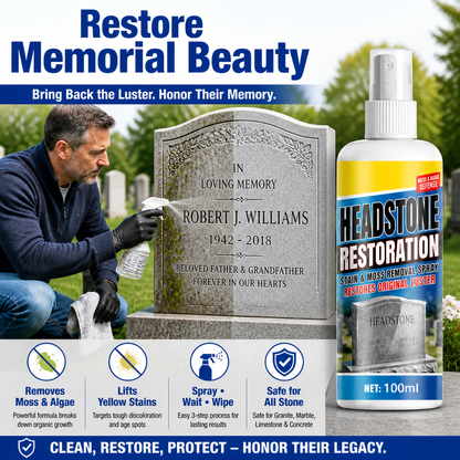 ✨ Headstone Restoration Cleaning Spray 🕯️