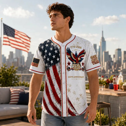Camisa abotonada vintage del 250 aniversario con para conjuntos del 4 de julio 1776-2026