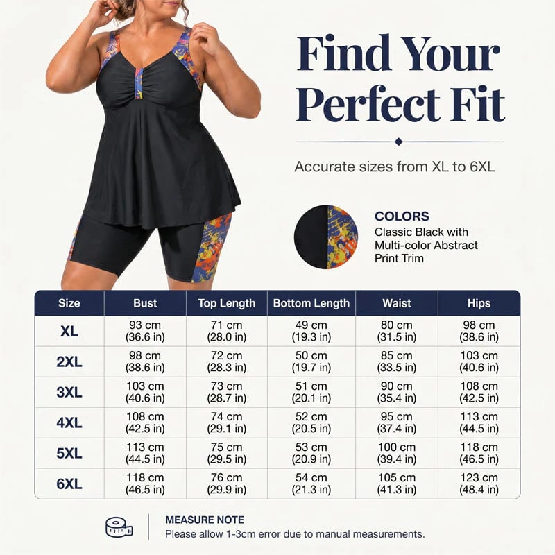 Traje de Baño de Dos Piezas para Mujer con Top Tankini Fluido y Shorts – Control Abdominal, Boy Shorts, Soporte ✨