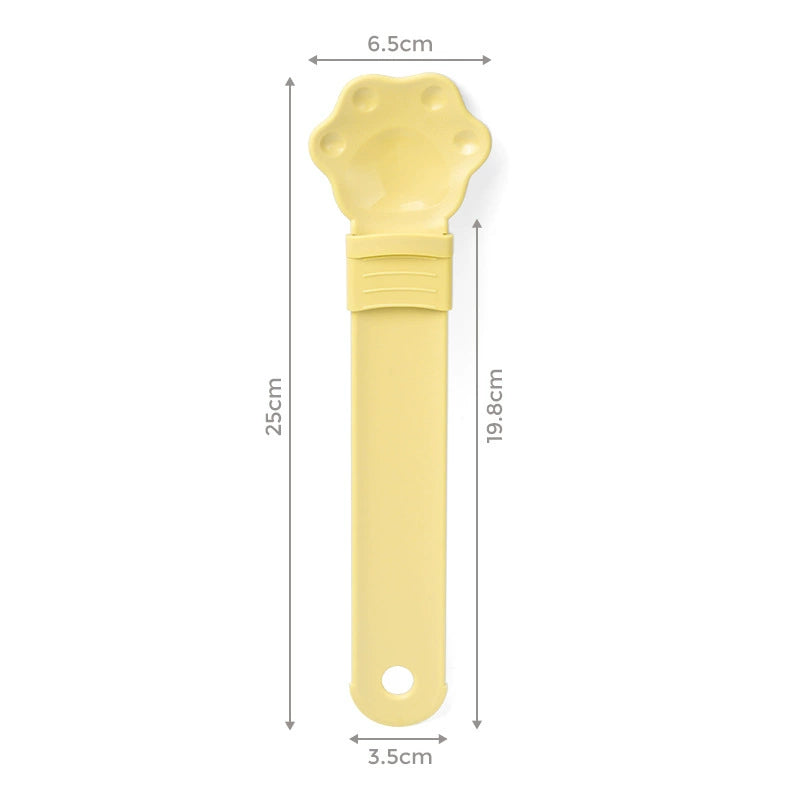 🎉 Cuchara Extensible para Snacks de Gato con Forma de Patita | Alimentador sin Desperdicios para Mascotas 🎉