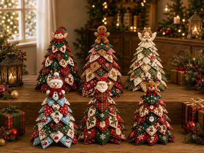 🔥Limited Time Offer 50% OFF - 🎄🧵DIY Quilted Christmas Tree Kit – Handmade Fabric Holiday Tabletop Tree Decor
