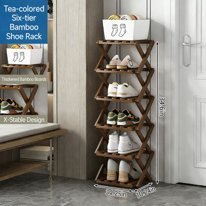 The 9-Tier No-Assembly Bamboo Rack !✨👟