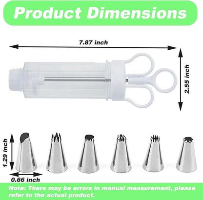 🥳2026 HOT SALE🥳💞50K+ SOLD! 🧁 Complete Frosting Piping Kit – 18 stainless steel tips & nozzles, cake injector included. Decorate inside & out – perfect for cupcakes, donuts & deviled eggs! 🎨🛠️