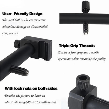 Universal Ribbed Drive Pulley Crankshaft Remover Tool Adjustable Puller for A/C Unit Water Pumps Automotive