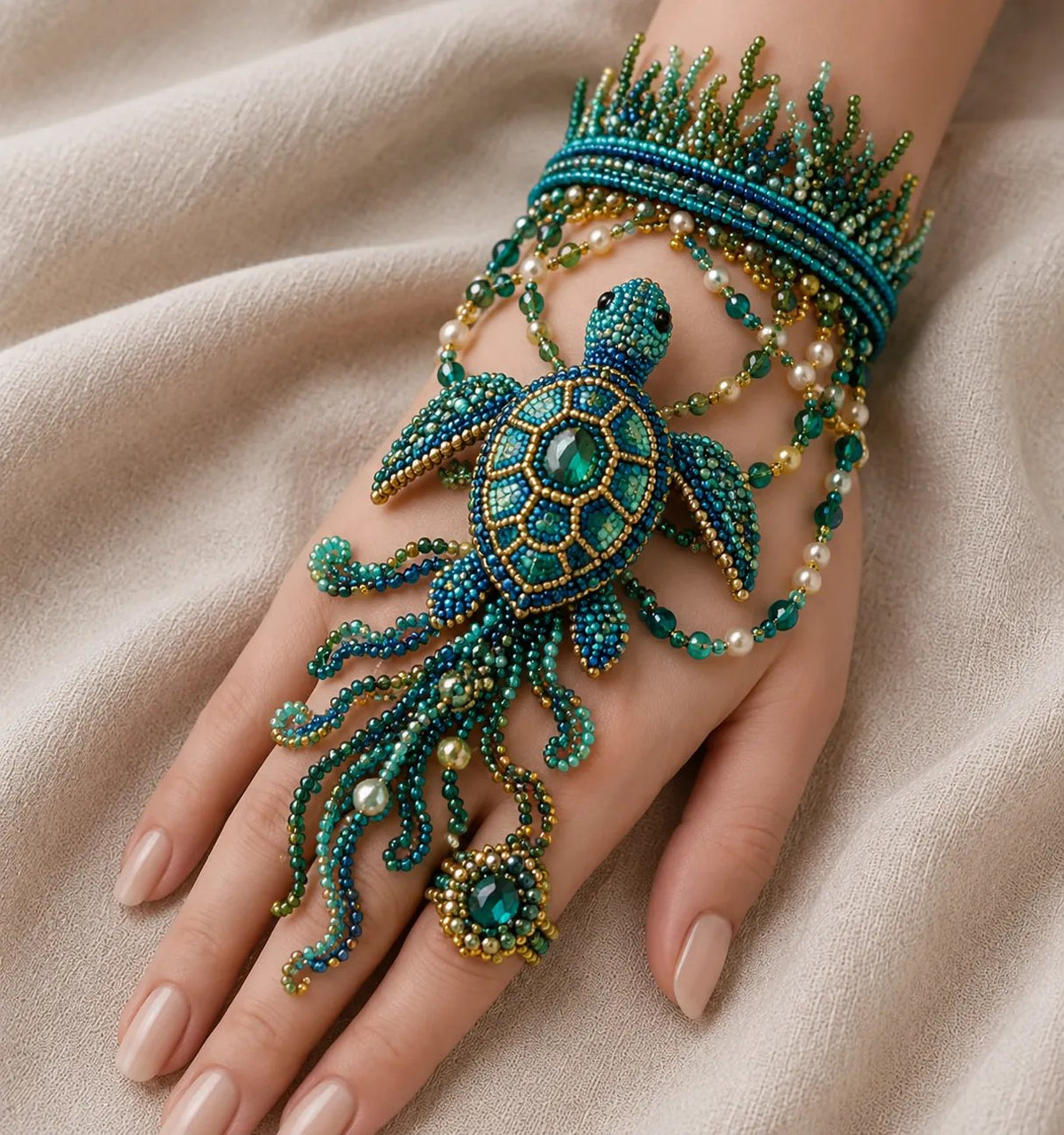 🔥 LAST DAY 49% OFF – 🌊 DIY Ocean Beaded Hand Bracelet Kit | Create Sea-Inspired Wearable Art with Colorful Beads, Ocean Charms & Jewelry Details 🐚💎✨