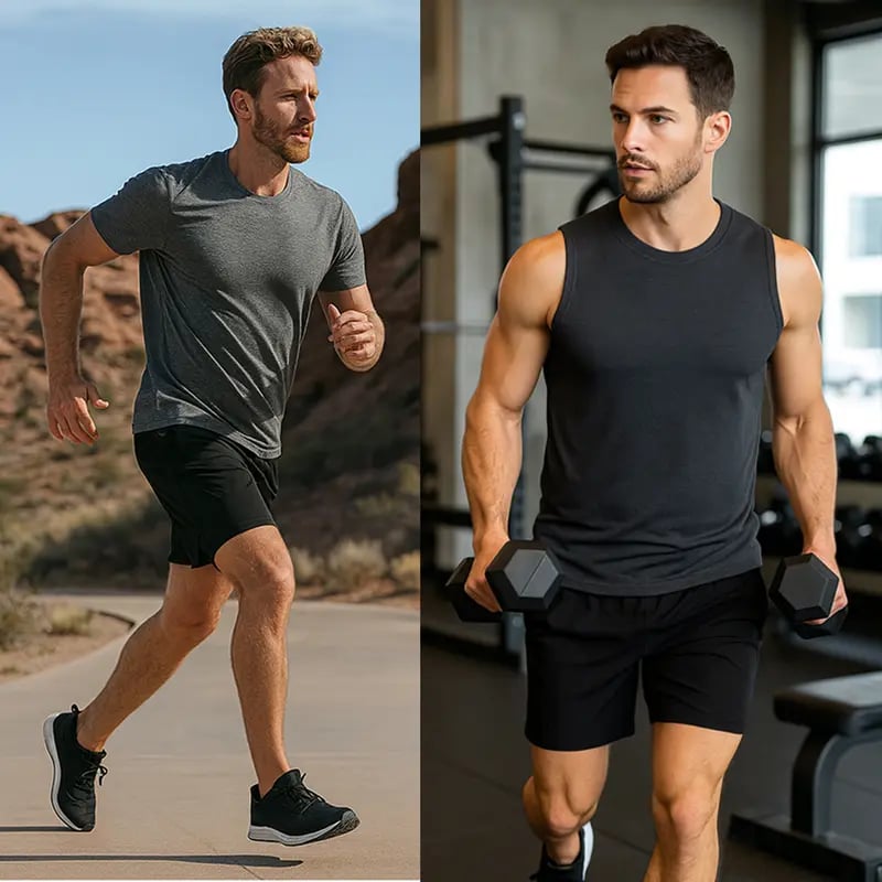 Paquete de 3 shorts deportivos para hombre 2 en 1 de secado rápido, elásticos, con forro interior