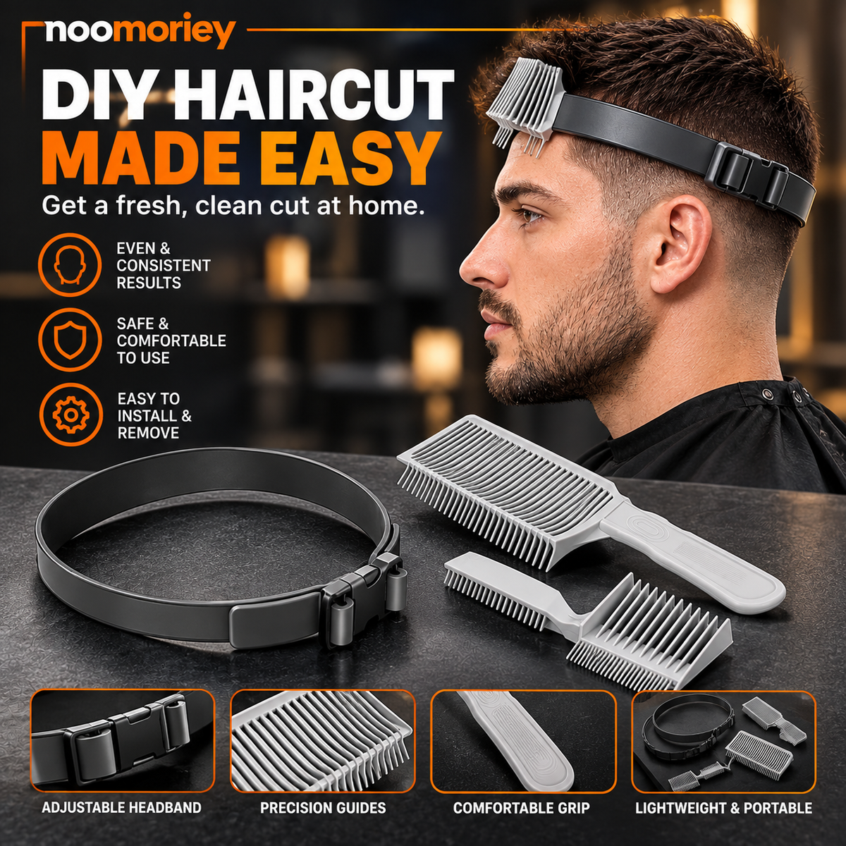 Unisex 3-Piece Hair Cutting Guide Kit