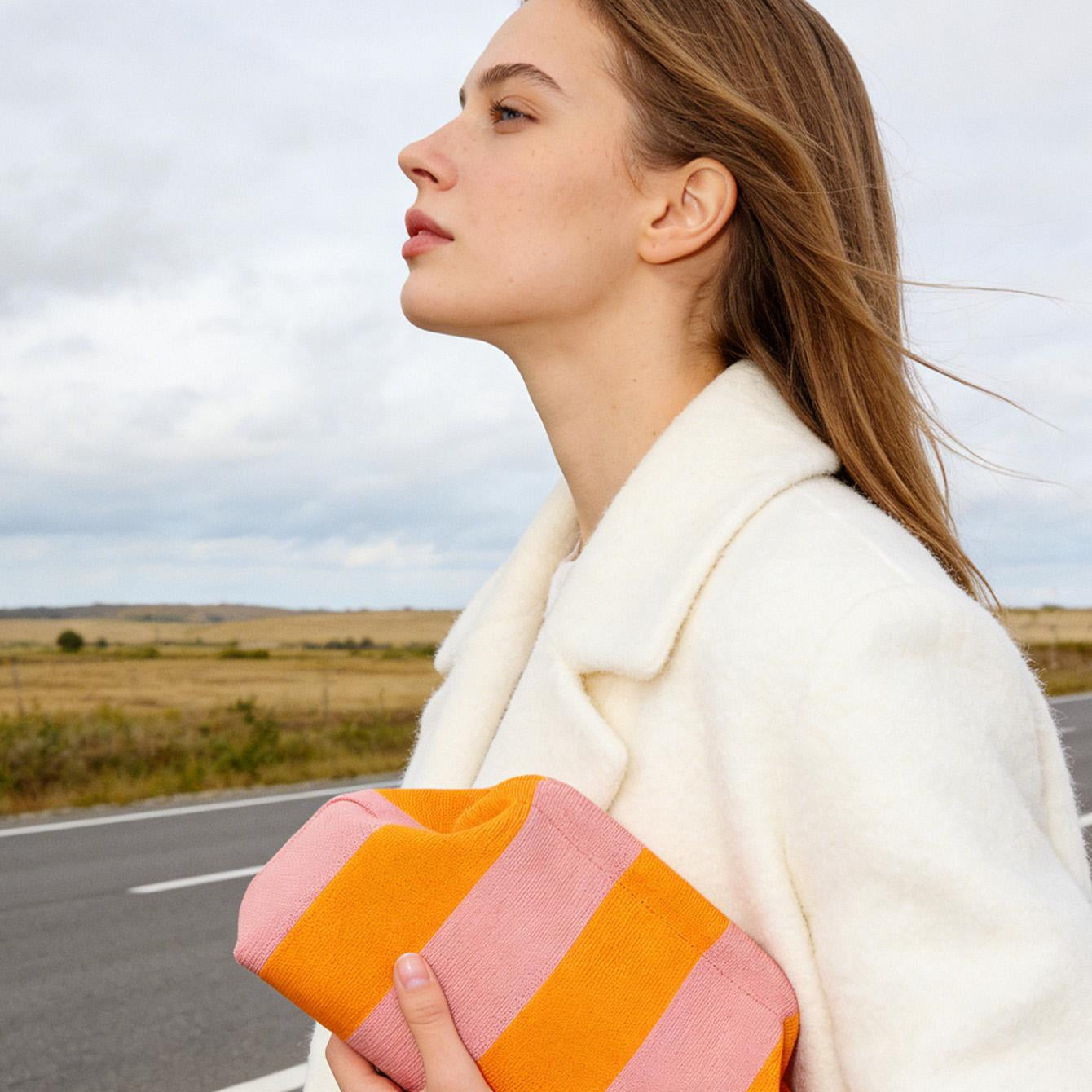 Bolso cruzado en nube a rayas y lunares de diamantes para mujer – Bolso ligero con cierre de clip para el estilo de cada día 👜