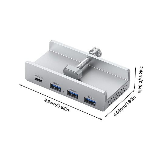 Concentrador de escritorio USB 3.2 de aluminio con clip