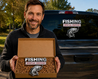 🔥 🎣 Fishing Special EditionTM Premium 3D Metal Vehicle Emblem Badge