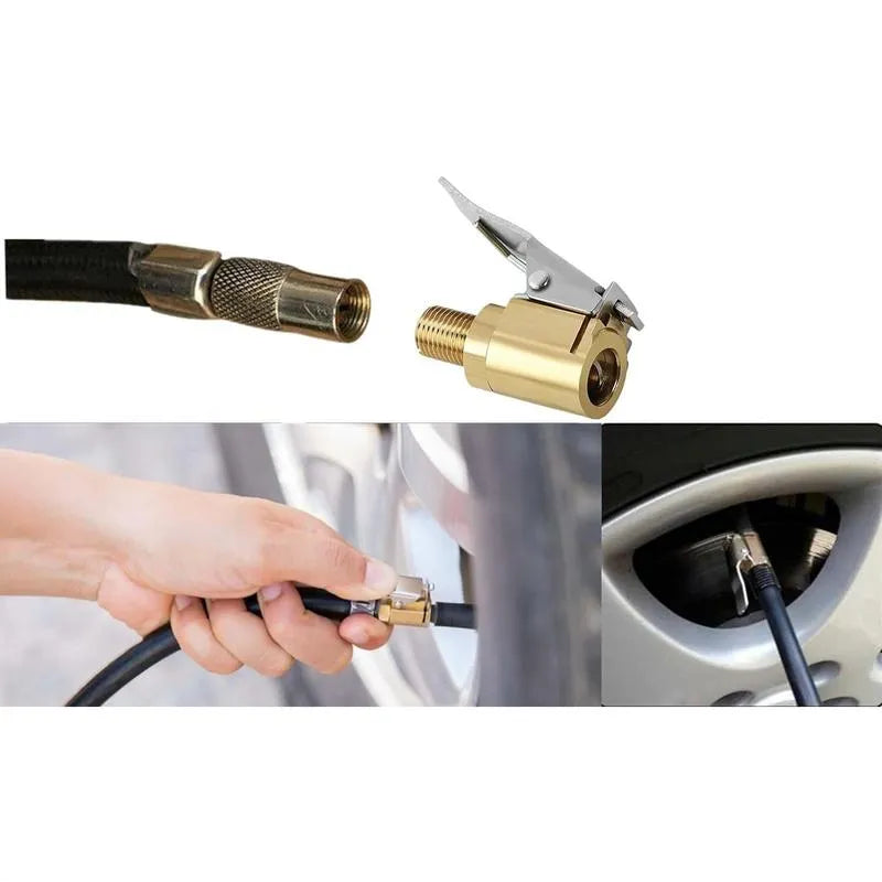 🔥👍Tire Air Chuck with Clip Adapter, No Leakage Tire Chucks for Vehicle Inflator Compressor Pump Connect Accessories Tool
