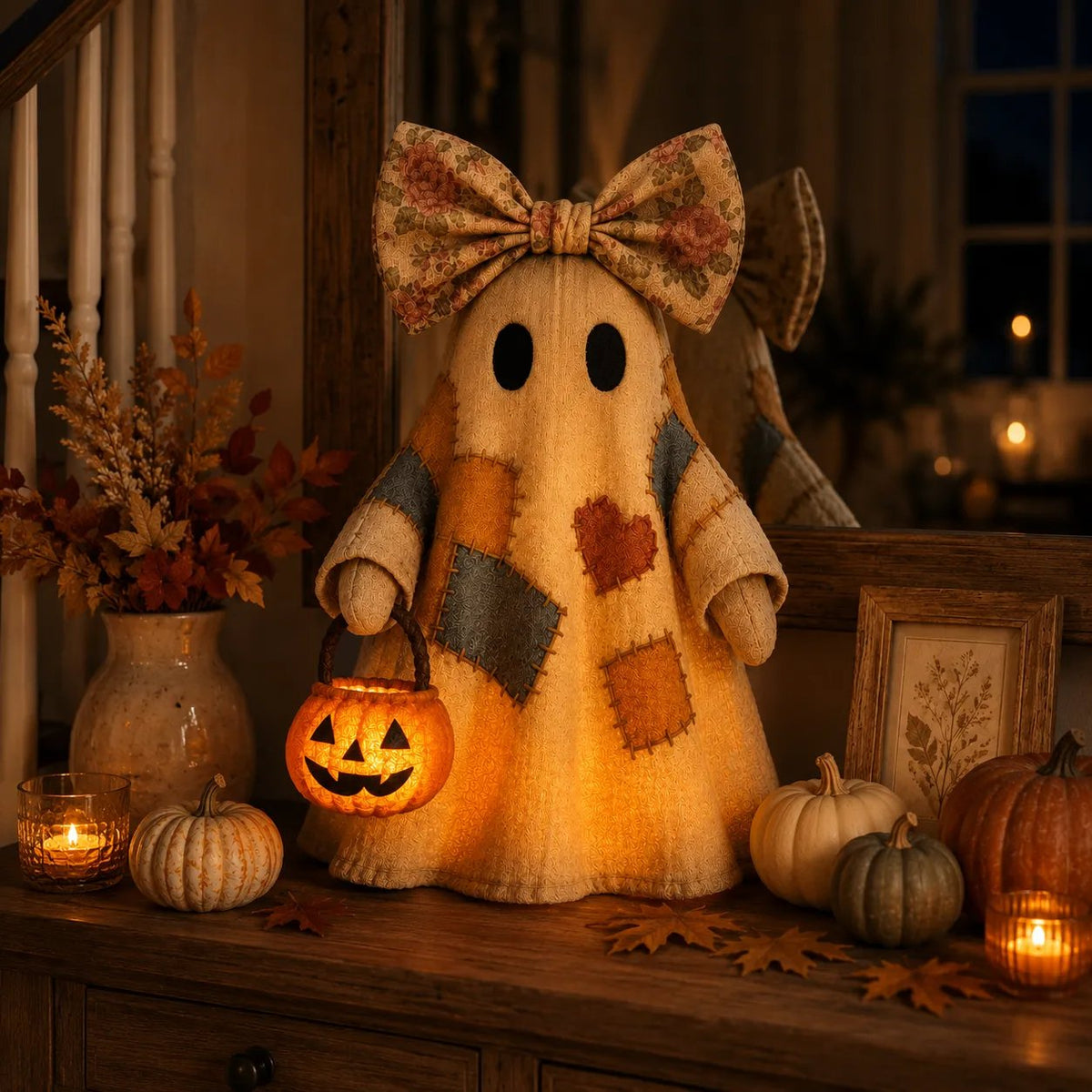 Lighted Vintage Patchwork Ghost 👻 Buy 2 Free Shipping